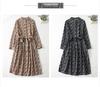2026 Spring Retro Floral Midi Dress with Ruffle Collar and Tie Waist
