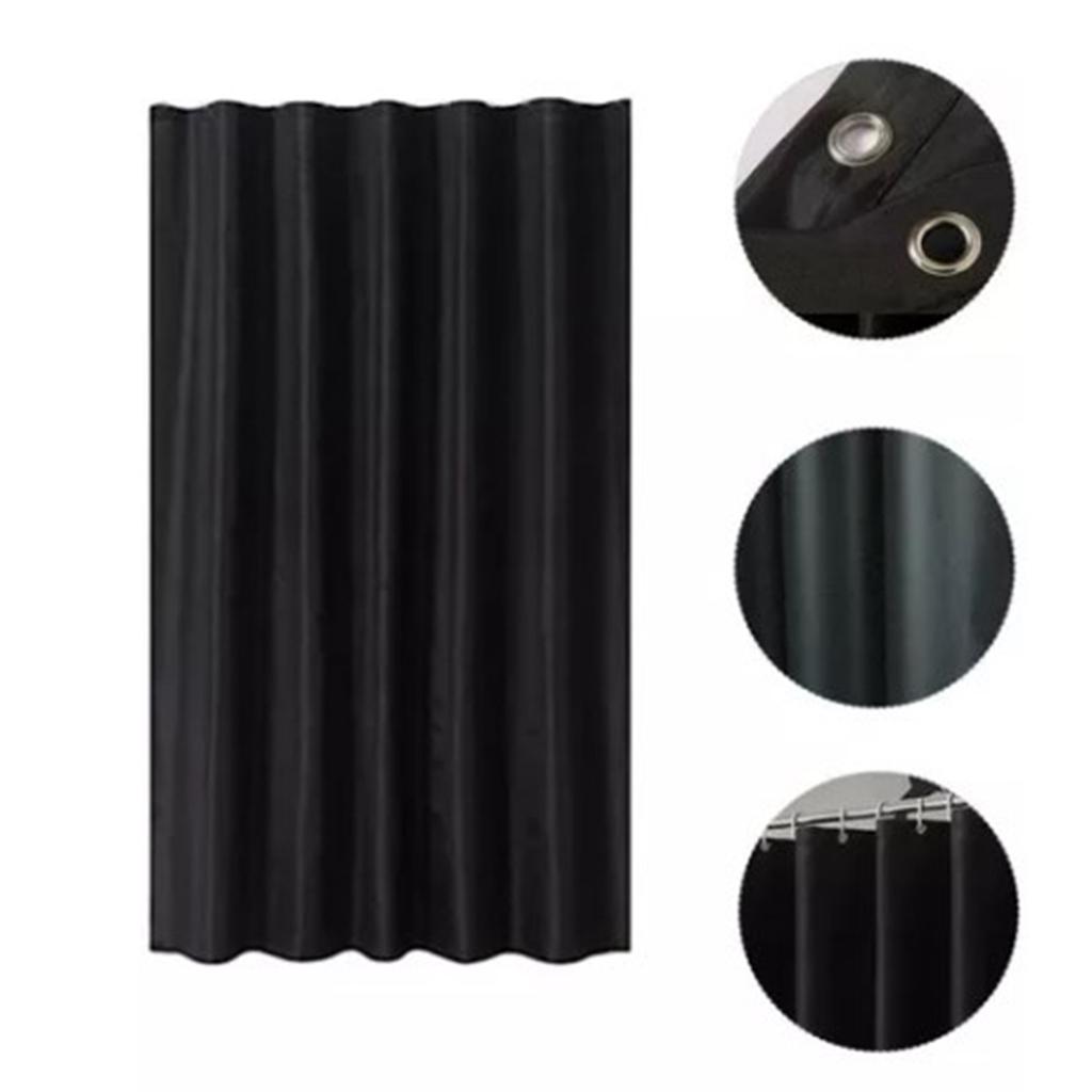 Rent Svart Dusjforheng Fortykket Vanntett Polyesterstoff Dusjforheng for Bad 200x200cm