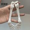 Necklace Halloween Gothic Skeleton Hand Necklace, Punk Cosplay Skull Claw Pendant Palm Choker, Costume Jewelry for Men Women