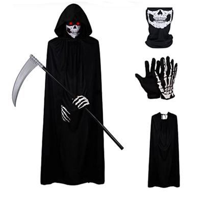 Teror Stitch Halloweenská párty Cosplay Děti Dospělí Smrt Černý plášť Halloween Smrt Lebka Kostra Plesový kostým Rekvizita Sada