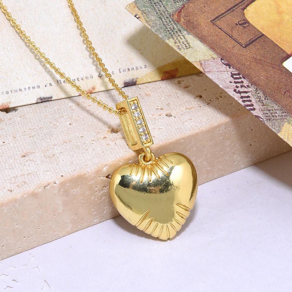 

Современное медное ожерелье-подвеска в виде сердца и звезды с цирконием и О-образной цепочкой