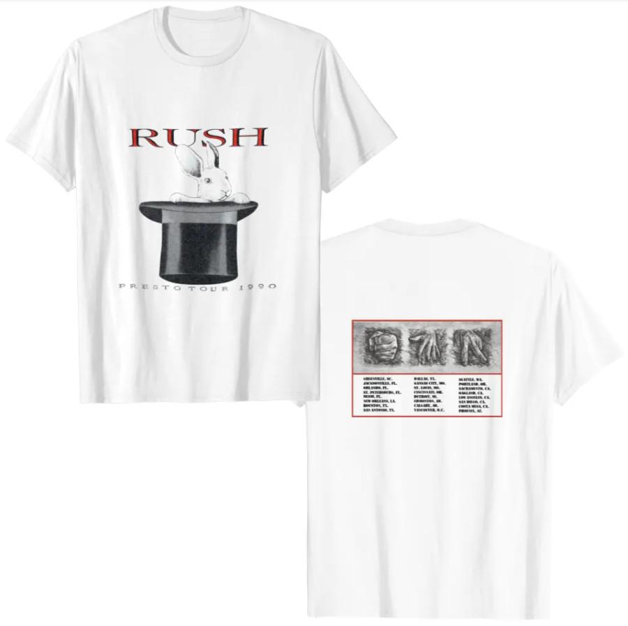 

Rush Presto Tour 1990 Северная Америка Футболка – Белая Тяжелая Футболка M