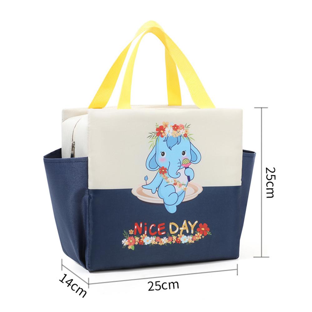Portable Cartoon Lunch Bag Thermal Insulation Lunch Box Storage Handbag Multifunctional Kid School Cooler Bag Picnic Food Pouch