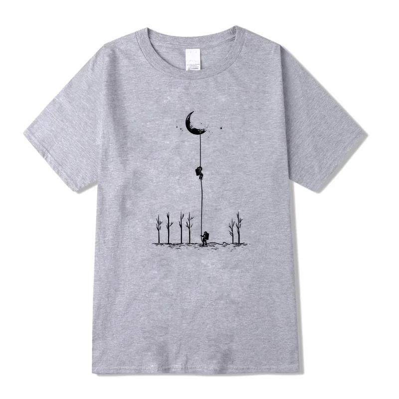 Summer Casual Women T-shirt Top Cool Funny Astronaut Print Casual Loose for Women T Shirt O-neck Top Female Tee