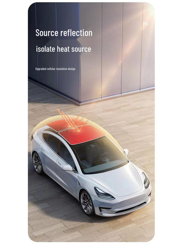 Tesla Model 3/Y Suede Sunroof Sunshade - Heat Insulation & Sun Protection Sky Curtain