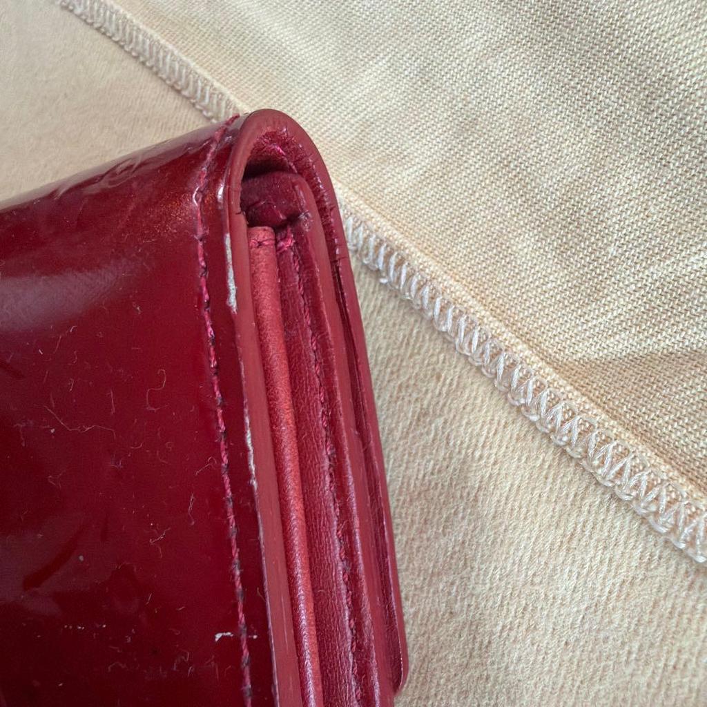 Used LOUIS VUITTON Vernis Long Wallet Red