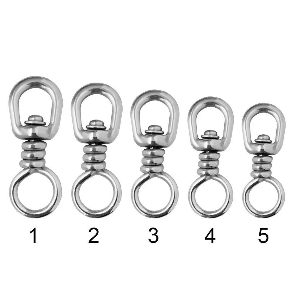 304 Stainless Steel Fishing Swivels Snap Rolling Lure Line Connector  Sea Fishing