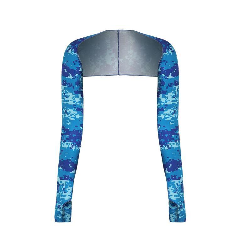 

Sun-Proof and Breathable Shawl Summer Sports Outdoor Shawl Sleeve Integrated Golf Sun Protection Ice Silk Long Sleeve Shawl Camouflage Blue All yards