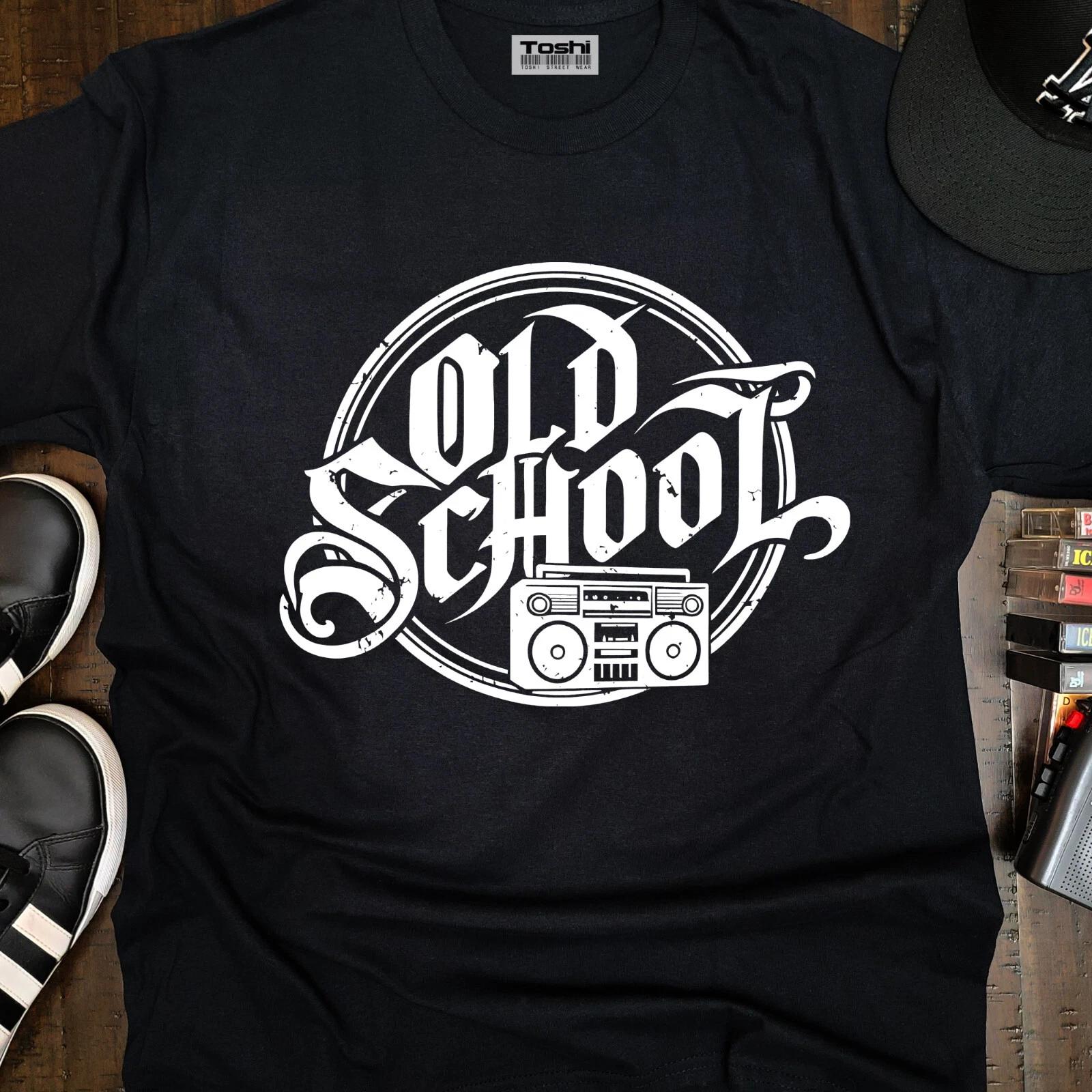Old School Boombox Tee Unisex Adult T-Shirt Hip-Hop Fans Old-School Culture L