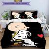 3pcs Duvet Cover Set (1*Duvet Cover + 2*Pillowcase, Without Core), Snoopy Print Bedding Set, Bedroom Decor, All‑Season, Birthday Gift