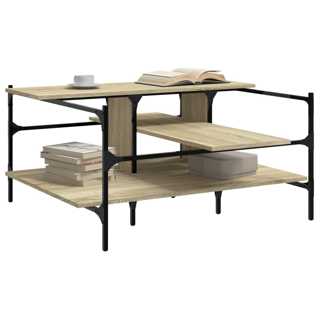  Coffee Table, Sonoma Oak 100x100x48.5 Cm, Wood-based