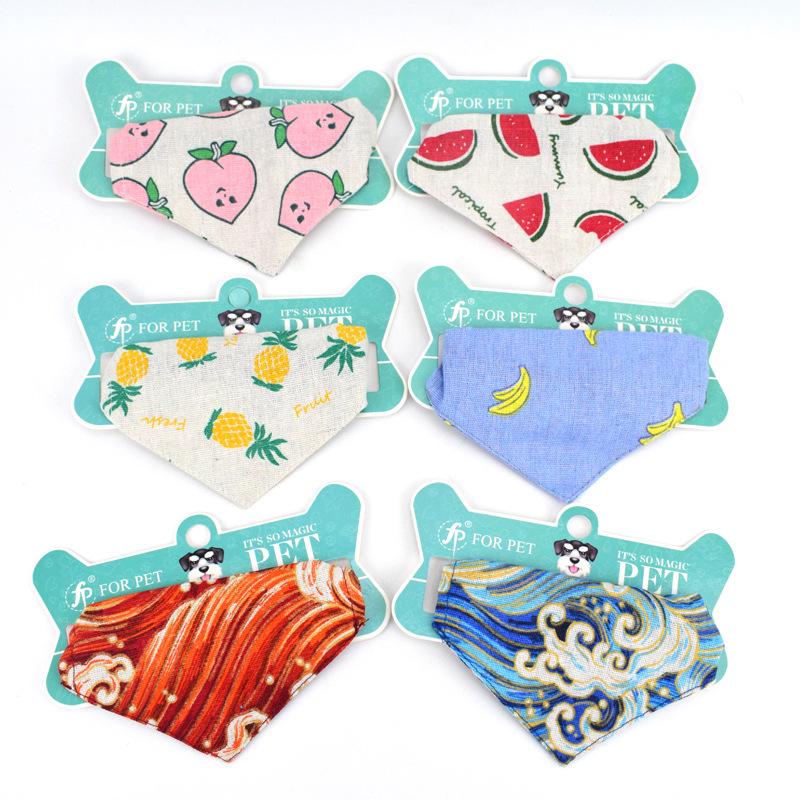 Retro Print Retractable Triangular Pet Bandage & Collar Bibs.