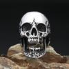 Gothic Punk Stainless Steel Skull Rings for Men Women Heavy Metal Motorcycle Biker Jewelry Halloween Party Jewelry Accessories