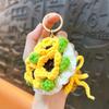 Portable Keychain Hand-Crocheted Wool Rose Petal Mini Bouquet Decoration Keychain Pendant Bags Backpacks Accessory