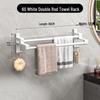 Punch-Free Multi-Bar Bathroom Towel Rack and Hanger Shelf