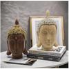 Buda Başı Figürü Ev Dekorasyonu Shakyamuni Buda Heykeli Oturma Odası Ofis Masaüstü Reçine Süsler Feng Shui Heykeli