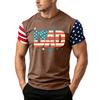 Men's Loose Fit Short Sleeve T Shirt Dad Print American Flag Sleeves Casual Summer Daily Wear Top for Fathers Day Independence Day
