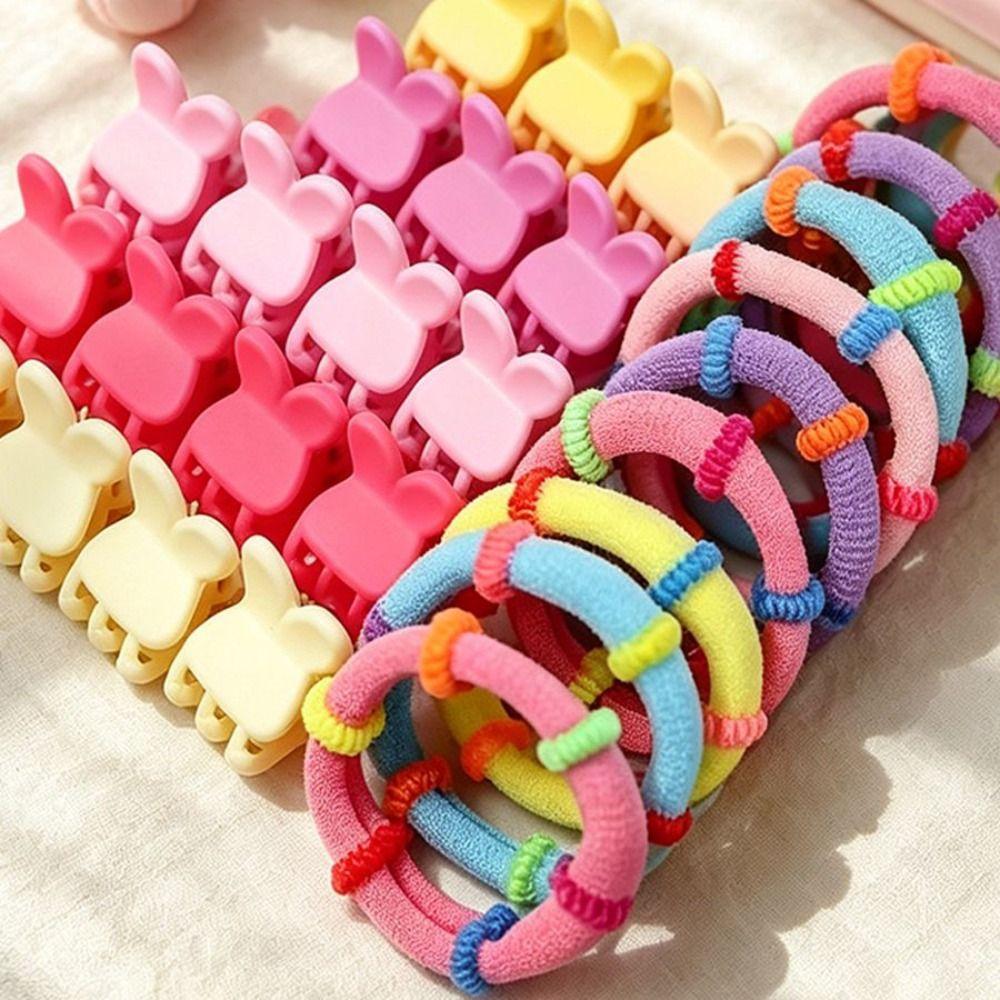 875Pcs Colorful Kids Hair Accessories Set Sweet Hair Clips Elastics Ponytail Holders  For Girls
