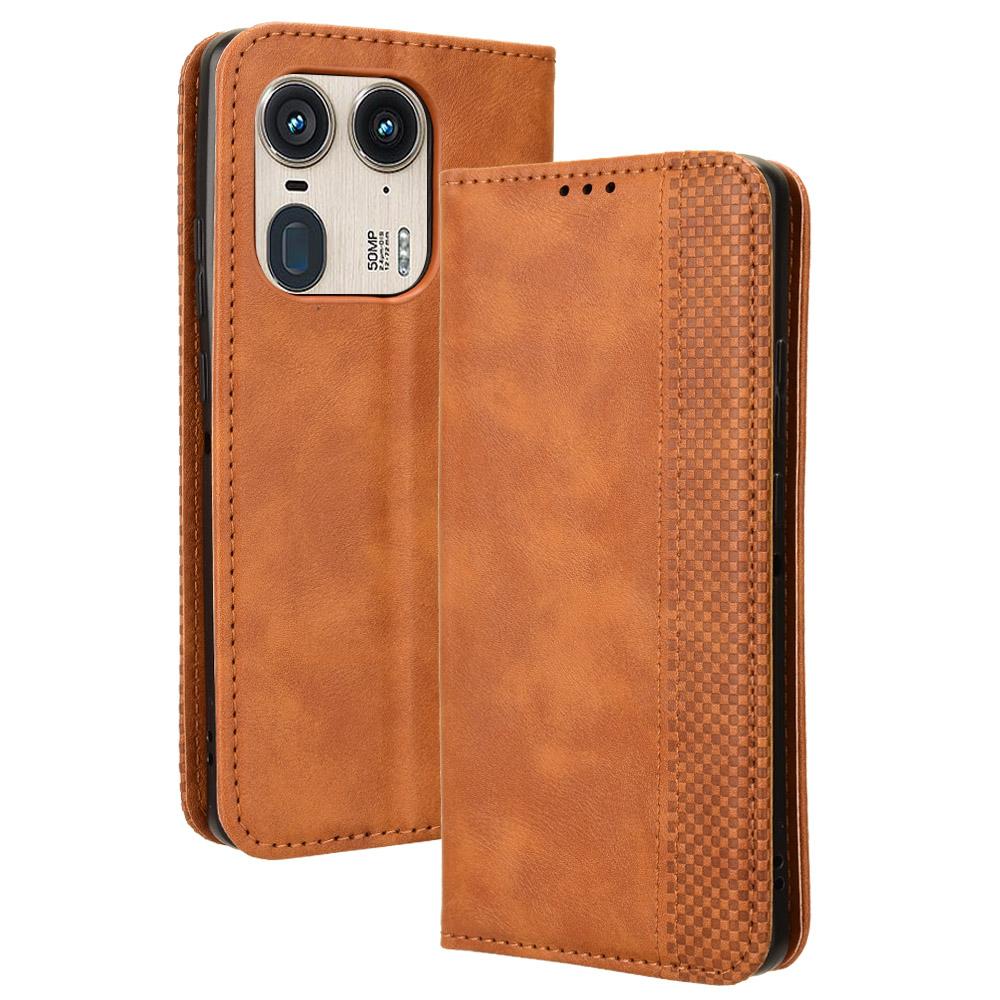 For Motorola Edge 50 Ultra 5G/Moto X50 Ultra 5G Case Retro Leather Phone Wallet Cover