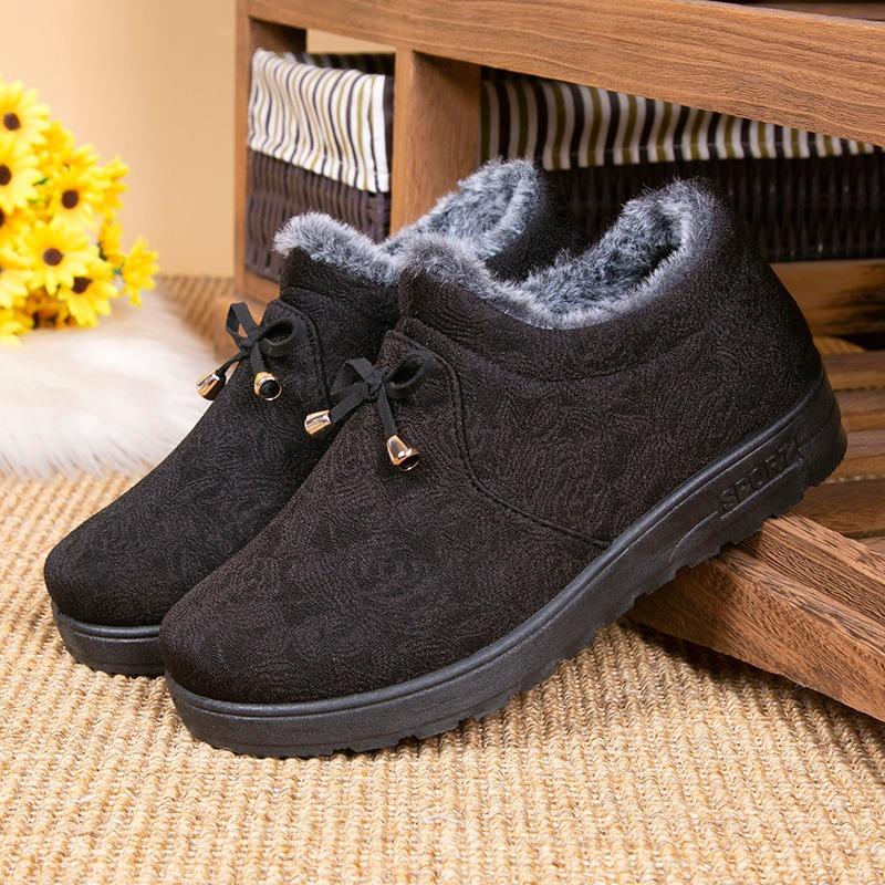 Winter Velvet Thickened Beijing Cloth Shoes Women's Cotton Shoes Cold-proof and Warm Soft-soled Non-slip Old Cotton Shoes
