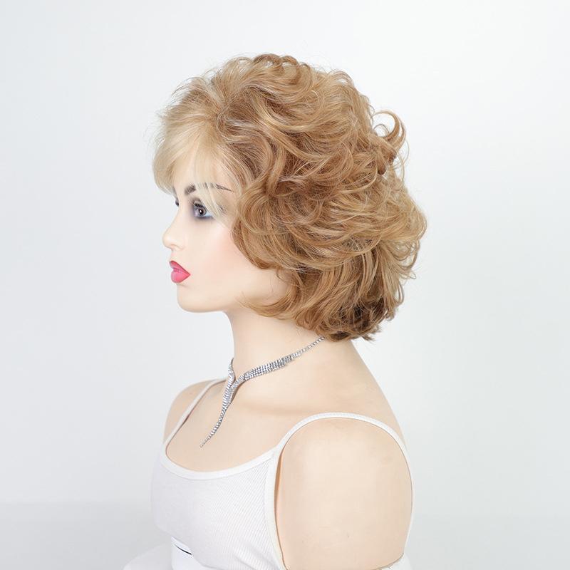 Synthetische Kurze Blonde Alte Damen Perücke Ausgefallene Oma Cosplay Haare Weihnachten Halloween Frauen Perücken