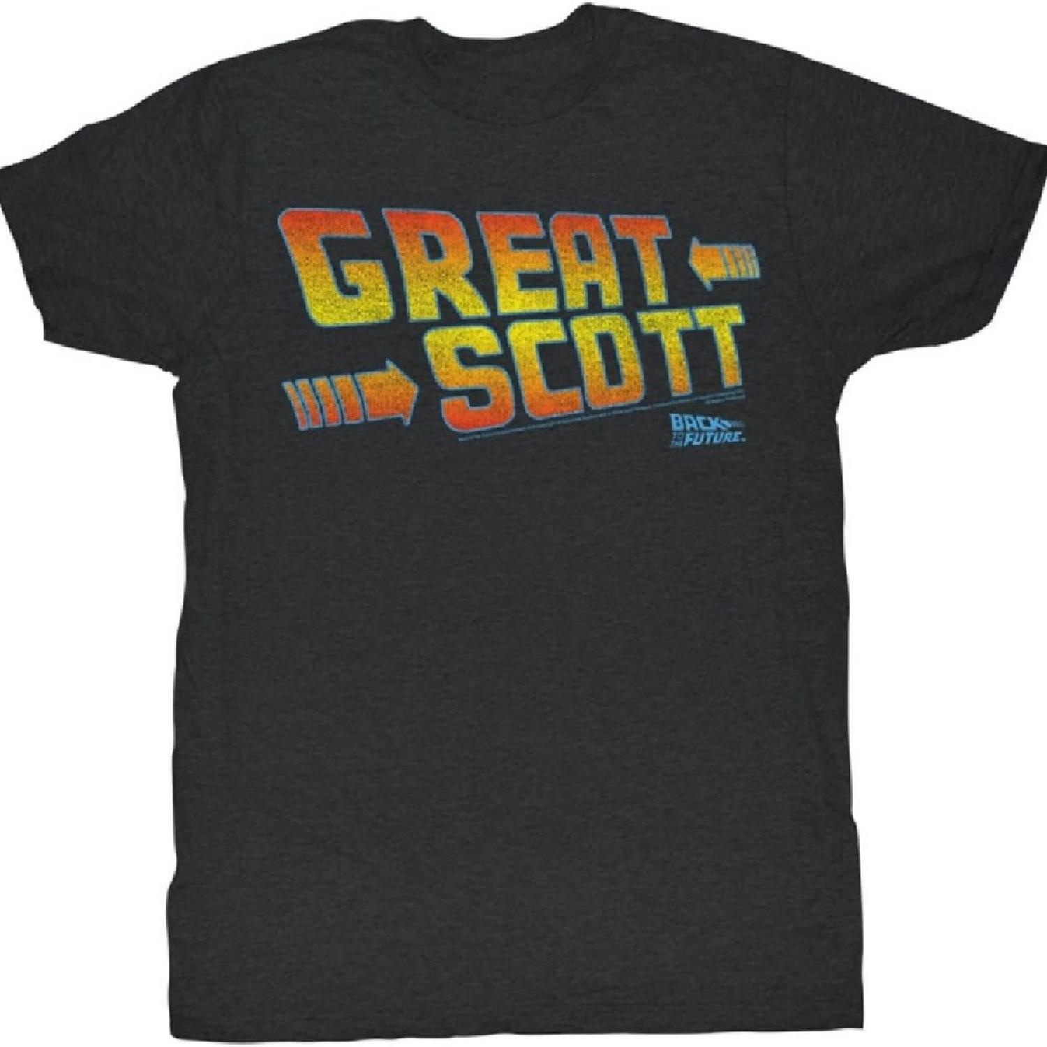 

Back to The Future Shirt Great Scott Adult Black Tee T-Shirt XXXXXL чёрный
