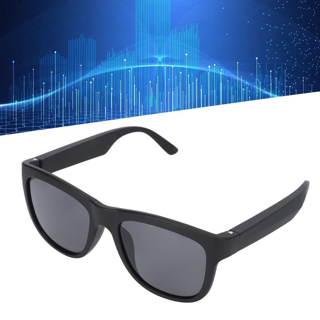Audio Sunglasses Built in Microphone Speaker Touch Voice Control USB Charging Black Smart BT Glasses