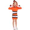 Kinderen Meisjes Zee Oceaan Vis Clownvis Nemo Jurk met Capuchon Halloween Cosplay Kostuums Rollenspel Outfit