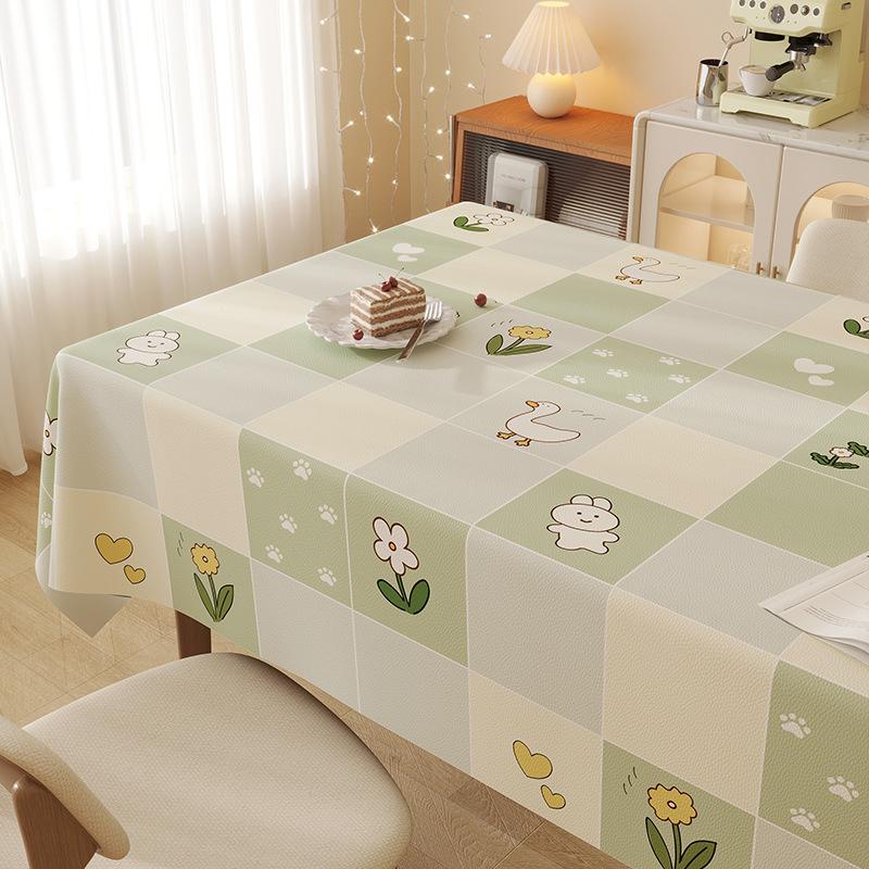 Cartoon Dining Table Tablecloth Oil-Proof, Waterproof And Anti-Scalding High-End Coffee Table Cloth Household Rectangular Desktop Protective Pad
