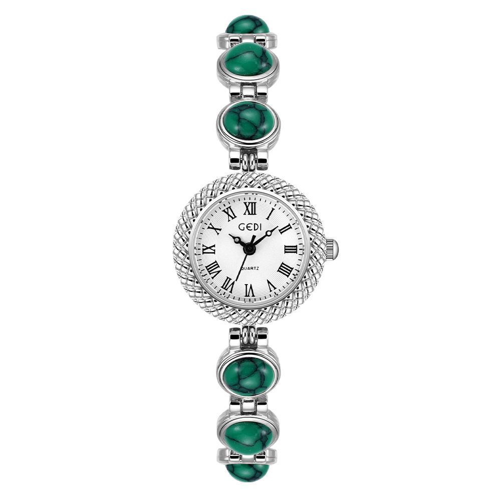 Medieval Light Luxury High-End Colorful Bracelet Watch Niche High-End Opal Chain Quartz Watch