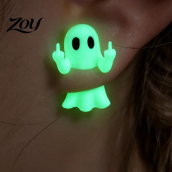 Novelty Gift for Friends 1 Pair Halloween Earrings Women, Glow in The Dark Ghost Personalized Daily Wear Earrings, Cute Spooky Jewelry Gifts