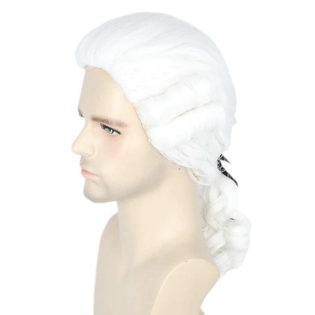 European American Men's Long Curly Wig for Halloween, Christmas, Carnival, or Cosplay