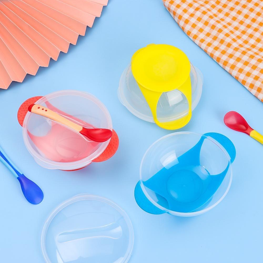 Baby Feeding Training Bowl Spoon with Suction Cup Tableware Set New Dinner Bowl  Baby