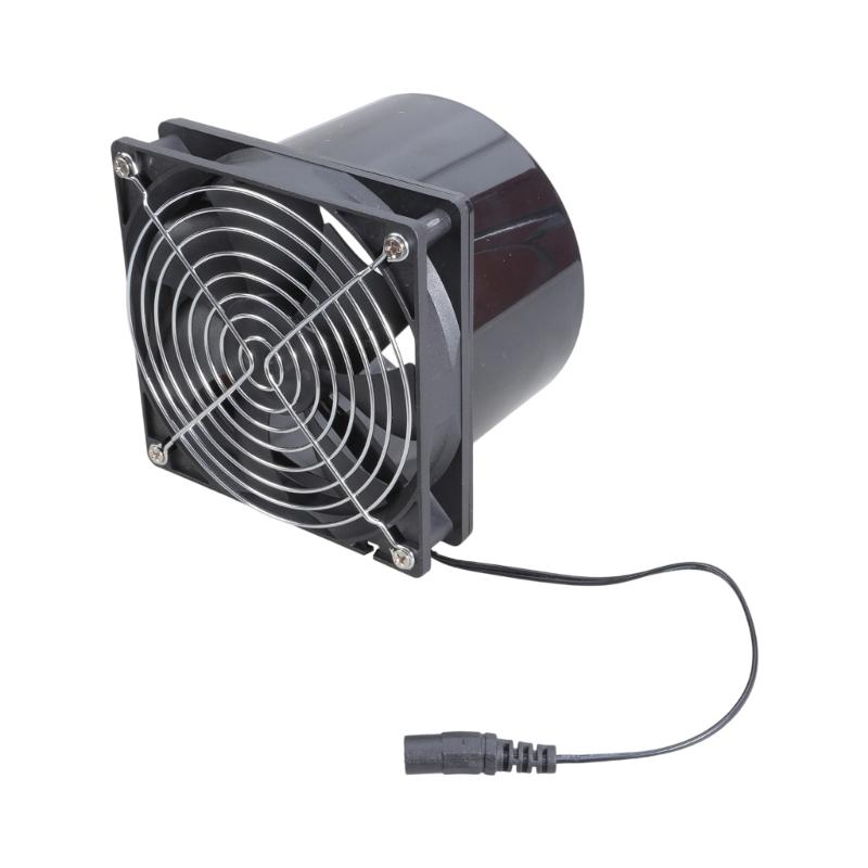 Ventilateur d'extraction d'air 12cm à vitesse réglable 3000RPM DC12V avec contrôleur à grille de protection pour utilisation en cuisine et en serre