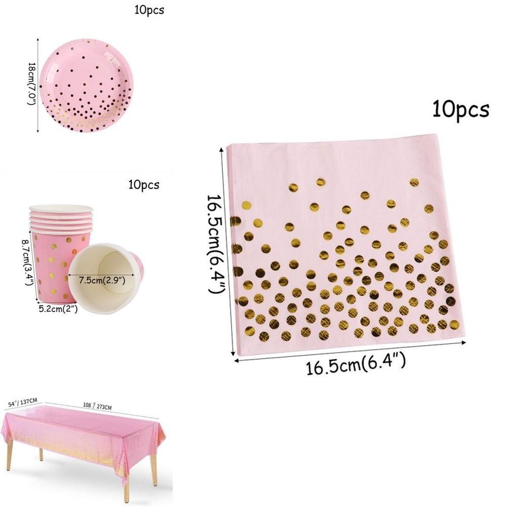 Delightful Pink And Gold Disposable Tableware To Enhance Your Party Atmosphere