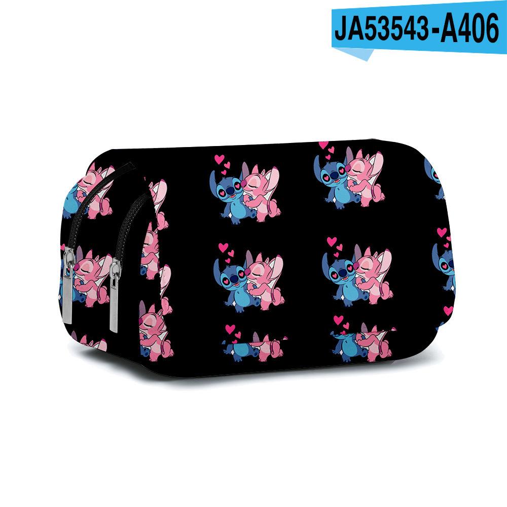 3D Digital Full-Print Schoolbag Double-Layer Flip Pencil Case Children'S Stationery Box