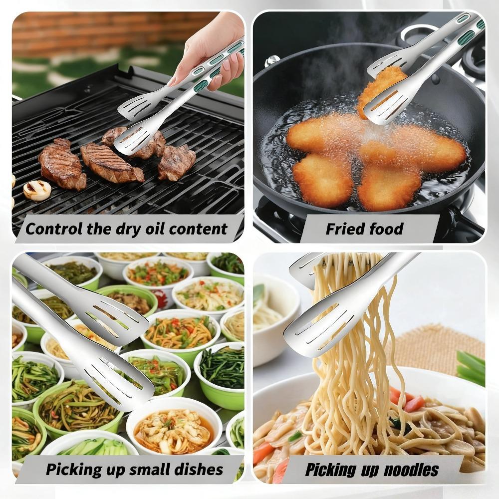 Food Clamps Stainless Steel Clamps with Heat Resistant Handle for Frying Steak Bread Grill Food Vegetable Clamps Cooking Tongs