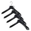 Commercial Suit Jacket Hangers, Black, Sturdy, Plastic, Anti-Slip (Set of 4, 39cm, No Bars)