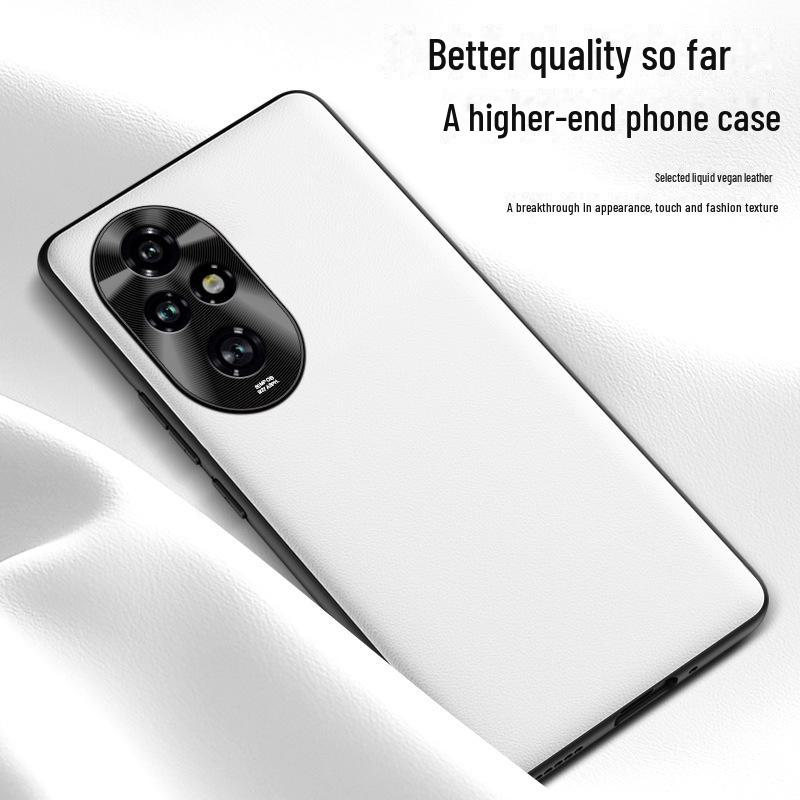 Honor 200pro Liquid Leather Case: Anti-Fall & Anti-Fouling Protection