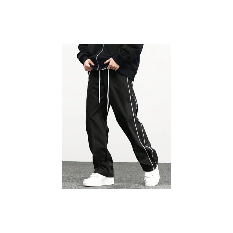 Greciilooks Regular Trouser Loose Fit | Sports For Men Stylish Track Mid Rise Pant (GlTp1046_Black 01_S)
