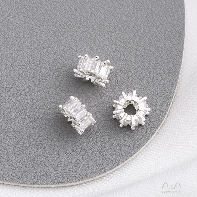 14K Gold-Plated Zircon Spacer Beads for DIY Jewelry