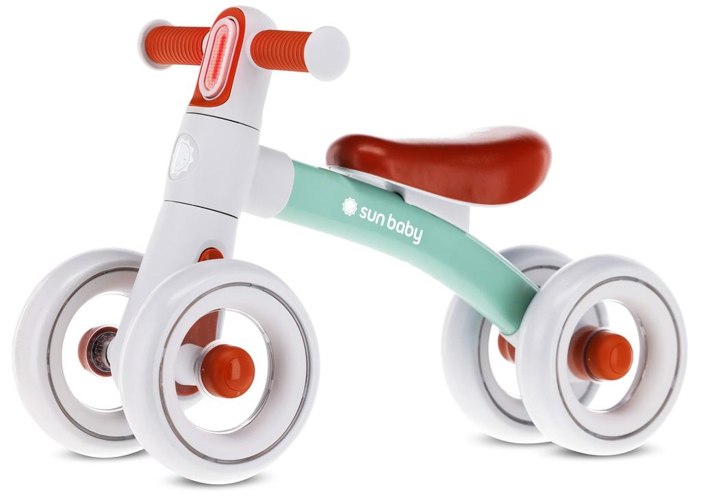 4-Wheel Balance Bike Runner Ride-on For Children Lightweight 2.3 Kg LED Zoomi Mint