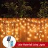 LED Solar-Powered Waterproof Outdoor Curtain Icicle Lights for Christmas and Courtyard Decoration
