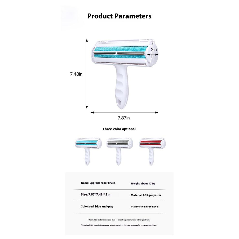 Pet Hair Remover for Couch, Furniture, Carpet and Car Seat, Reusable Lint Roller for Dog and Cat Fur (Grey)