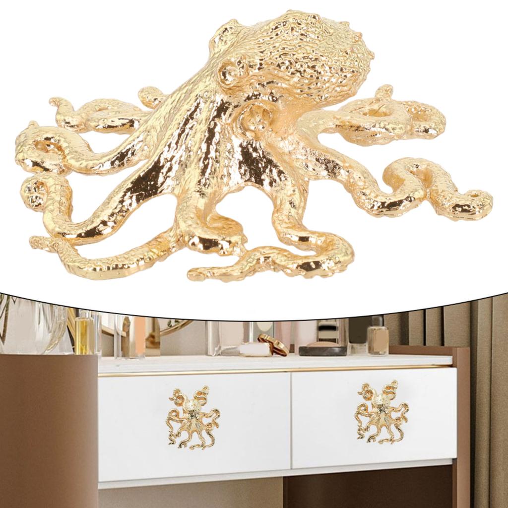 Single Hole Handle Brass Octopus Handle Home Furniture Long-Lasting Use Luxurious Gold Color Rust-Proof Stylish Design