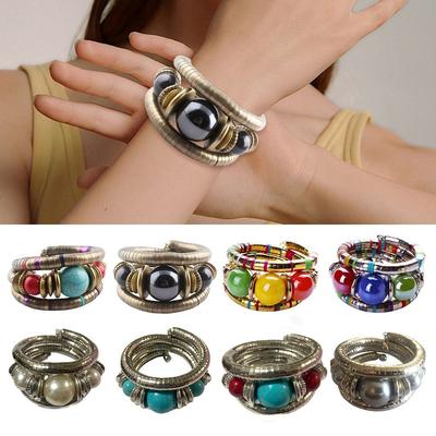Goldfarbenes mehrlagiges Armband zum Stapeln, dreilagiges Armreif, kreatives Geschenk, Schlangenarmband