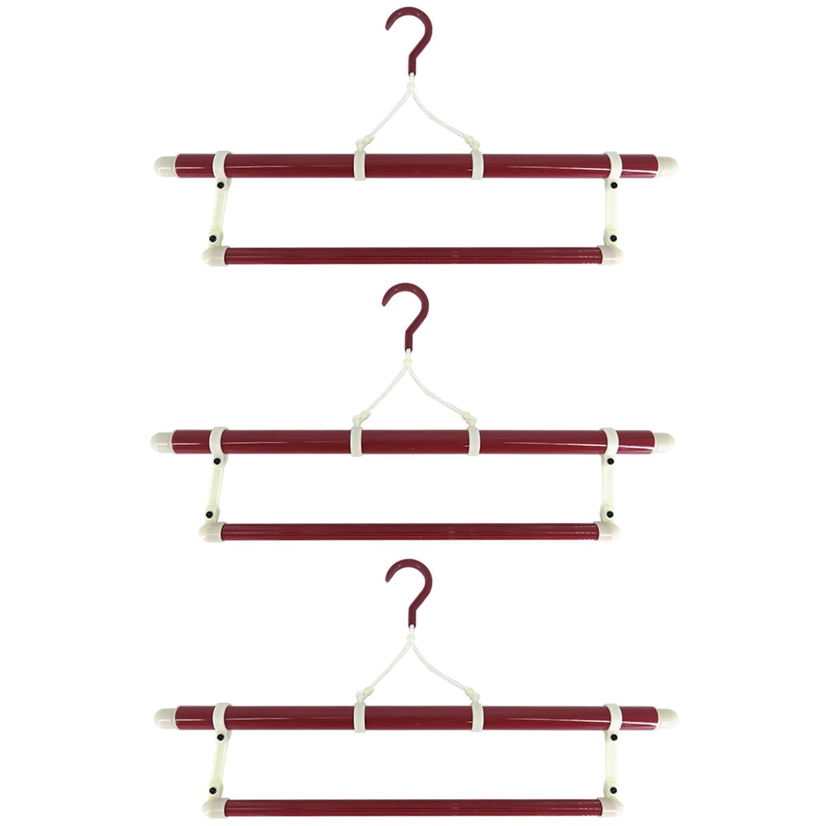 

Set of 3 Kimono Hangers, Premium Kimono Hangers for Judo, Kendo, and More, Foldable, Extendable, with Obi Hanger, Made in Japan