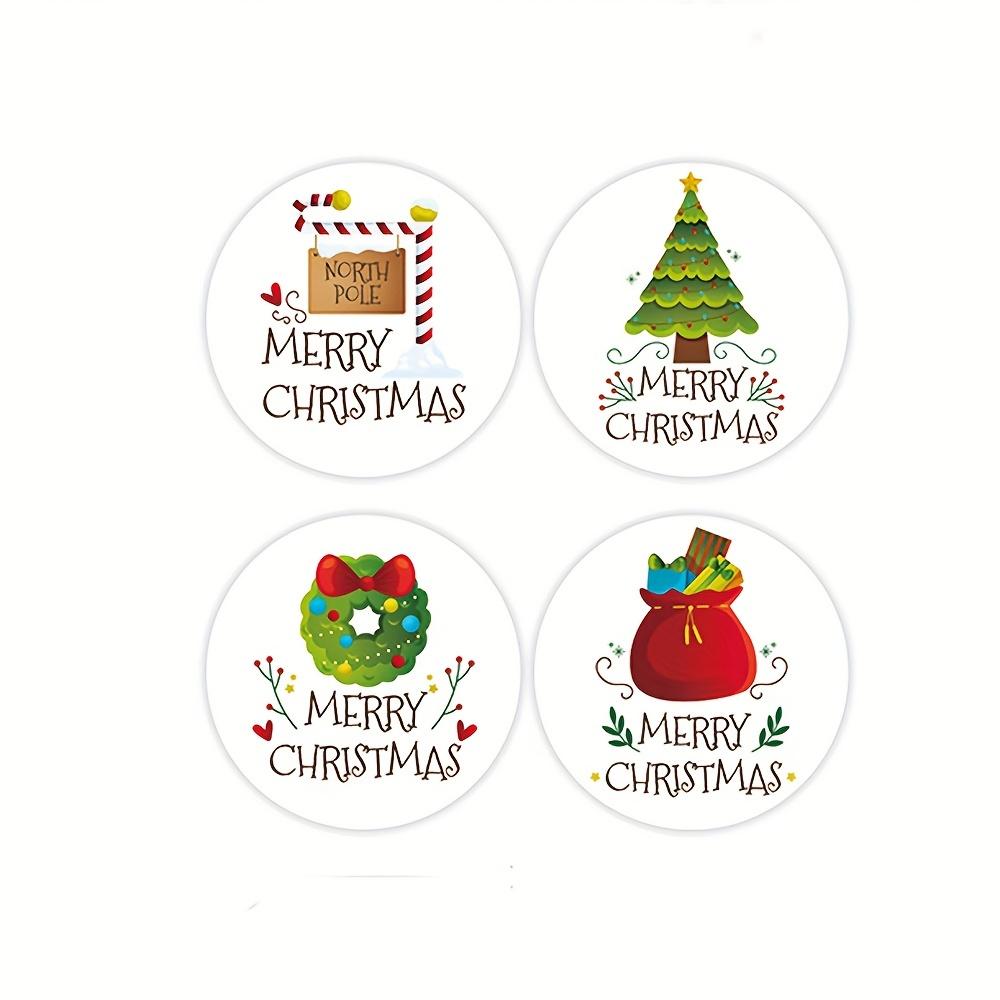 500pcs Merry Christmas Stickers, Assorted Designs for Festive Holiday Labels, Party, Envelopes, Stationery, Cards, Gift Sealing