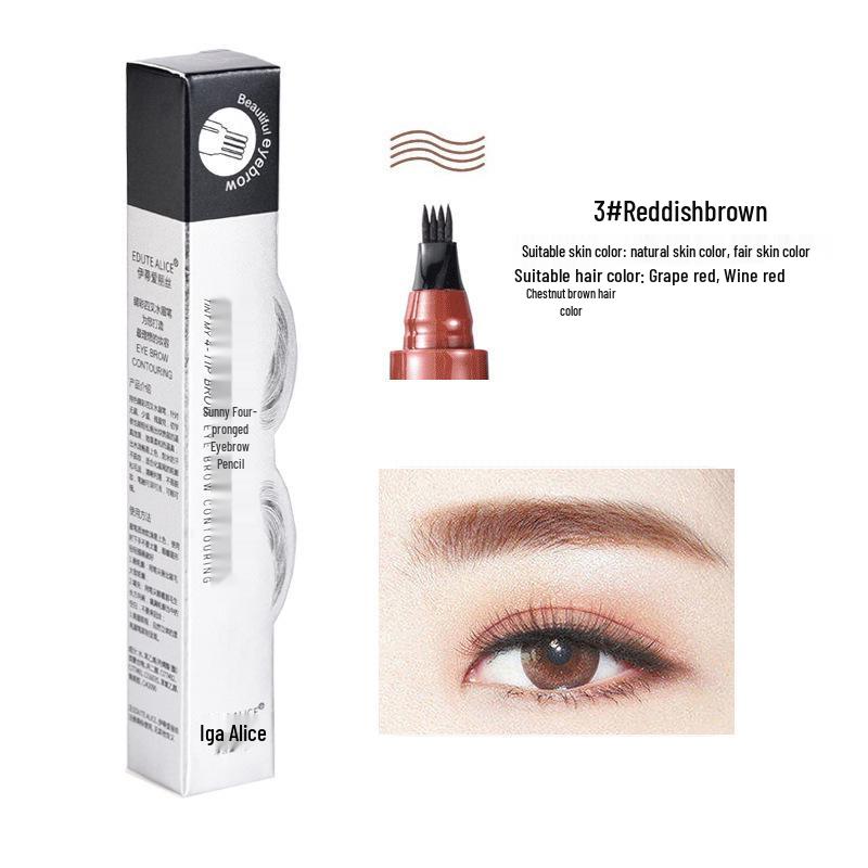 

Водостойкий карандаш для бровей с четырьмя зубцами: Потостойкий, Не размазывающийся, Макияж с точностью до волоска 2.5g