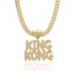 Exaggerated Punk-Style Diamond Letter Cuban Chain Necklace